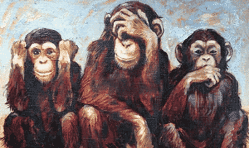 Nevidím, nepočujem, nehovorím. Tri opice sú vraj rasistickým stereotypom. Univerzita ich stiahla. 1