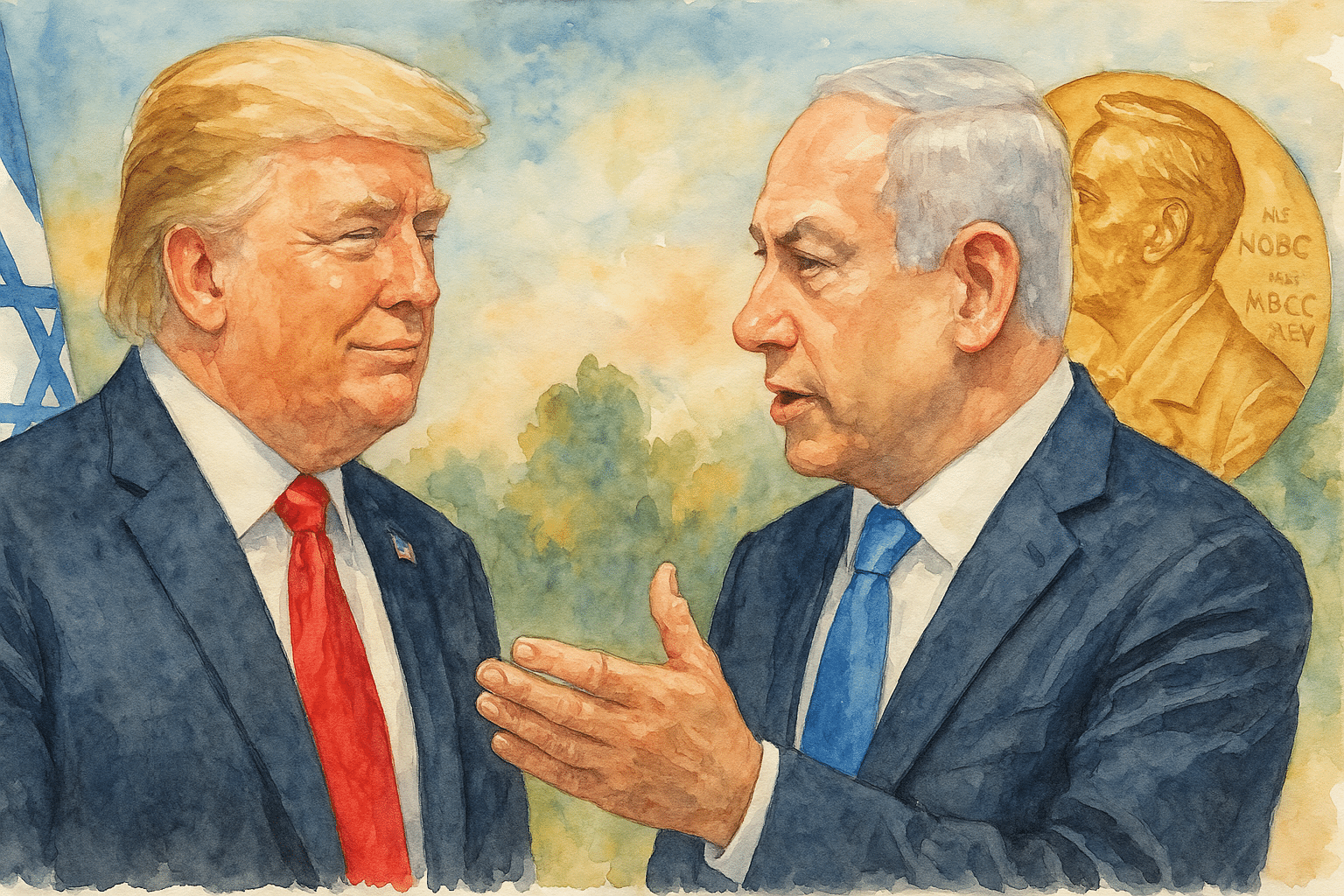 Benjamin Netanjahu nominoval Donalda Trumpa na Nobelovu cenu za mier. 1
